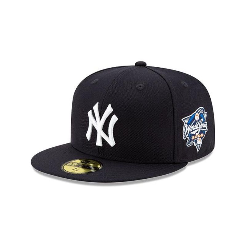 MLB New York Yankees World Series Side Patch 59Fifty Fitted (XYK7708) - Blue New Era Caps